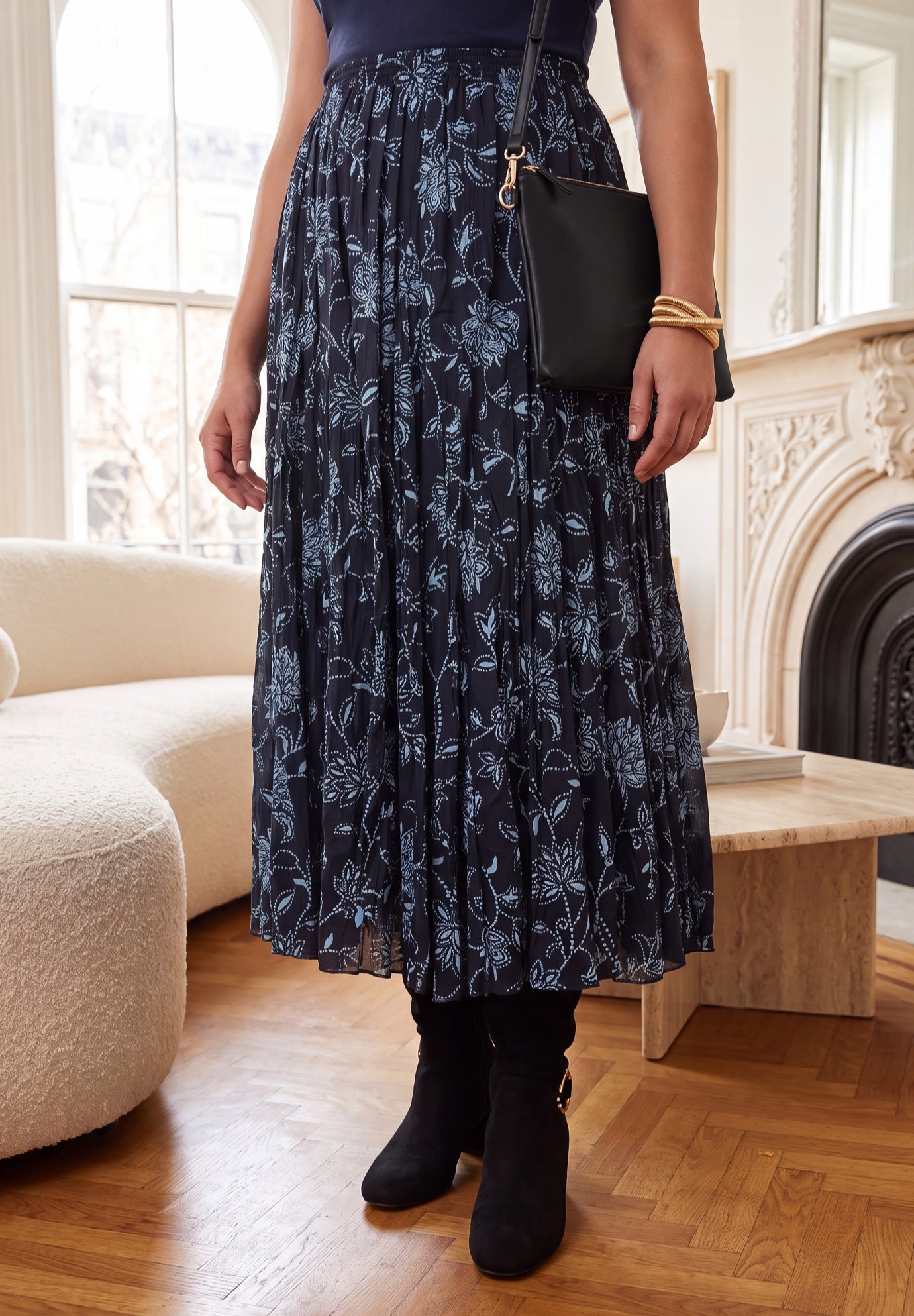 Flowing Crinkled Maxi Skirt image number 0