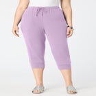 Plus Size Soft Knit Capri Pant with Drawstring Waist image number null
