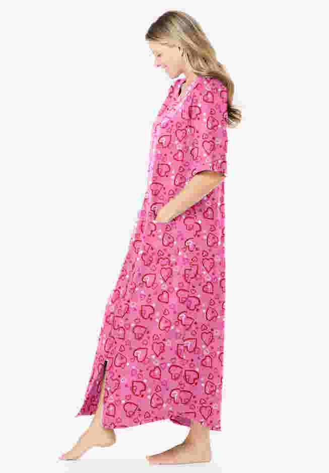 Long French Terry Zip-Front Robe image number 2