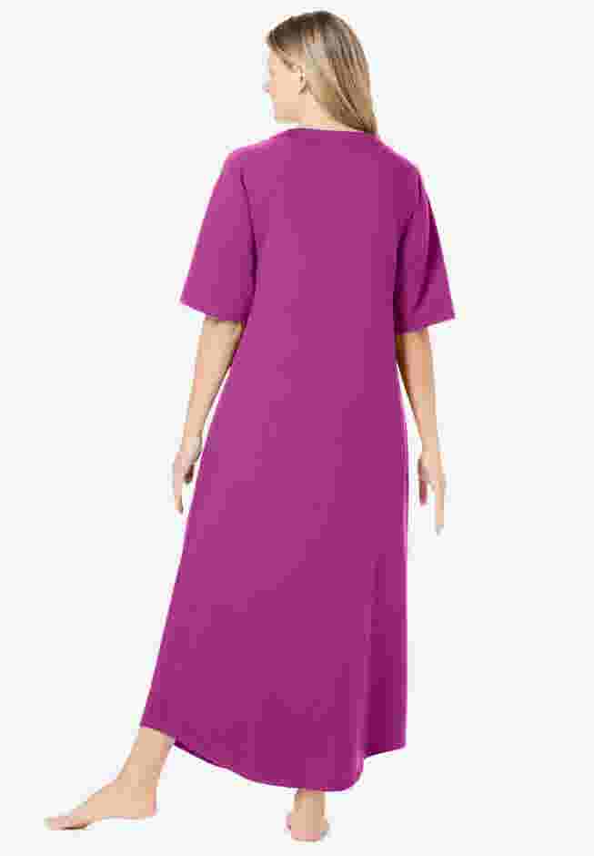 Long French Terry Zip-Front Robe image number 1