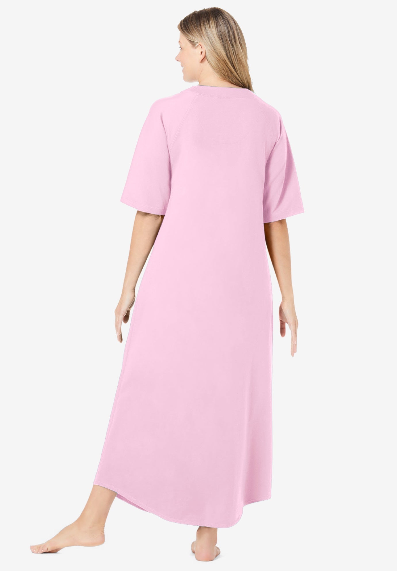 Long French Terry Zip-Front Robe image number 1