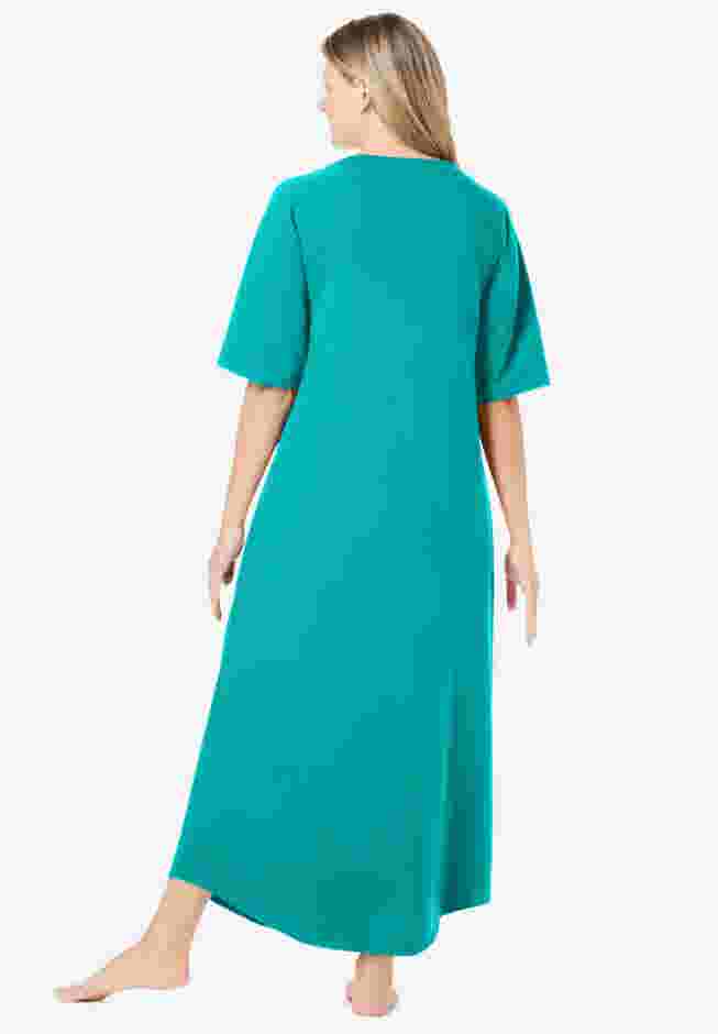 Long French Terry Zip-Front Robe image number 1