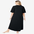 Long French Terry Zip-Front Robe image number null