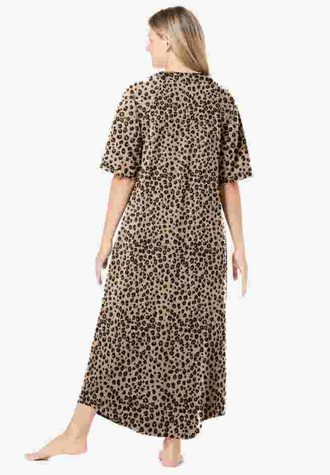 Long French Terry Zip-Front Robe image number 1