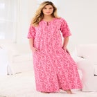 Long French Terry Zip-Front Robe image number null