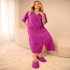 Long French Terry Zip-Front Robe image number 7