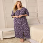 Long French Terry Zip-Front Robe image number null