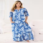 Long French Terry Zip-Front Robe image number null