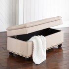400 lbs. Weight Capacity Extra Wide Studded Ottoman image number null