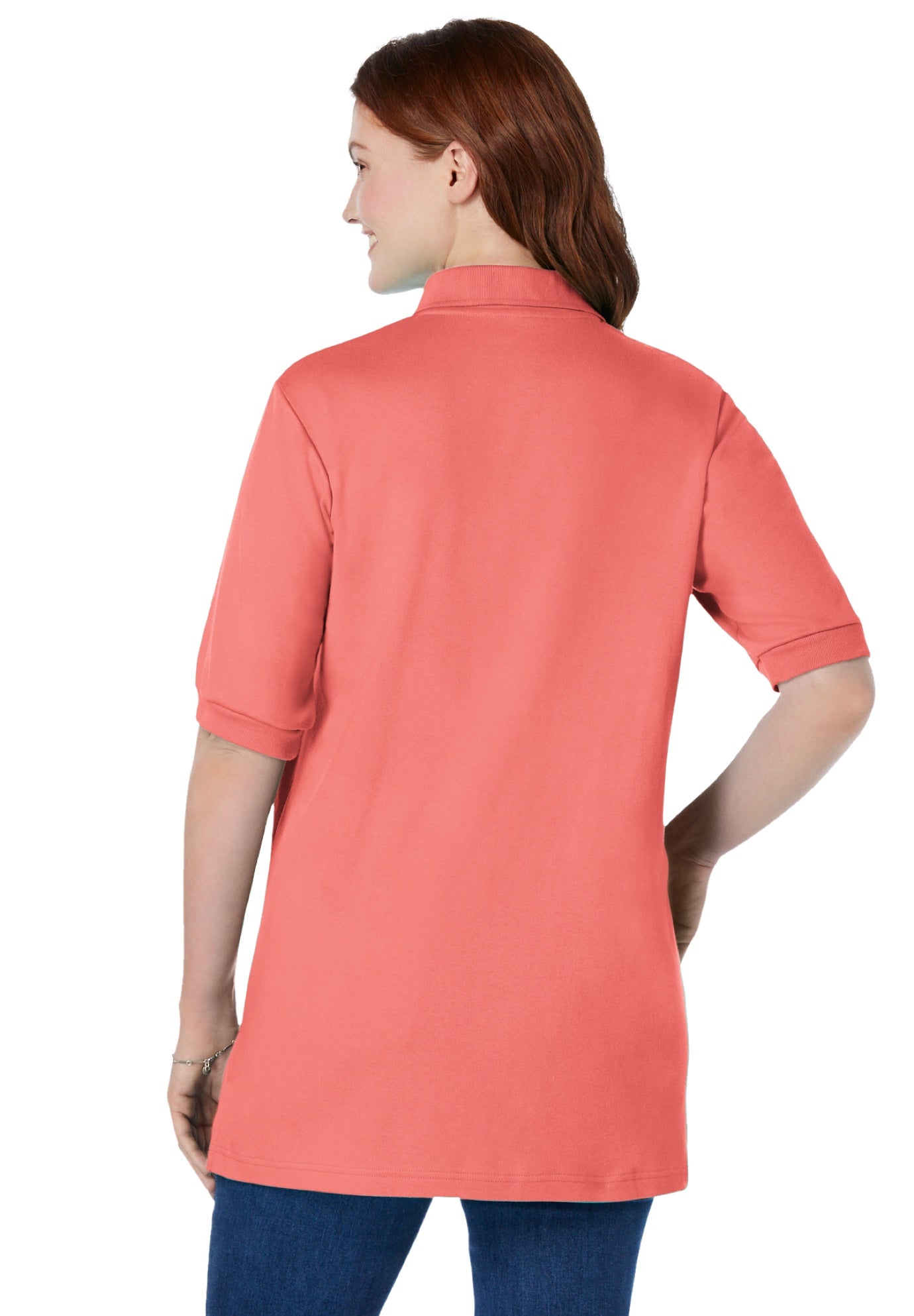 Elbow-Sleeve Polo Tunic image number 1