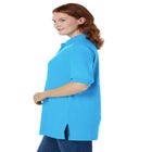 Elbow-Sleeve Polo Tunic image number 2