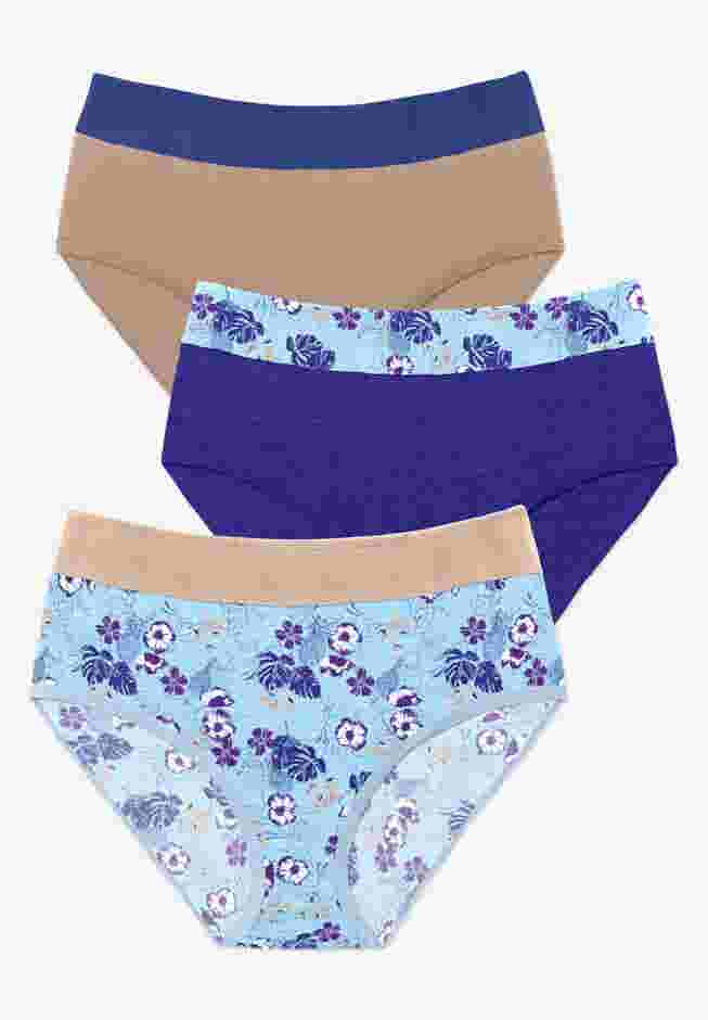 Full Coverage Stretch Cotton Color Block Brief 3-Pack image number 0