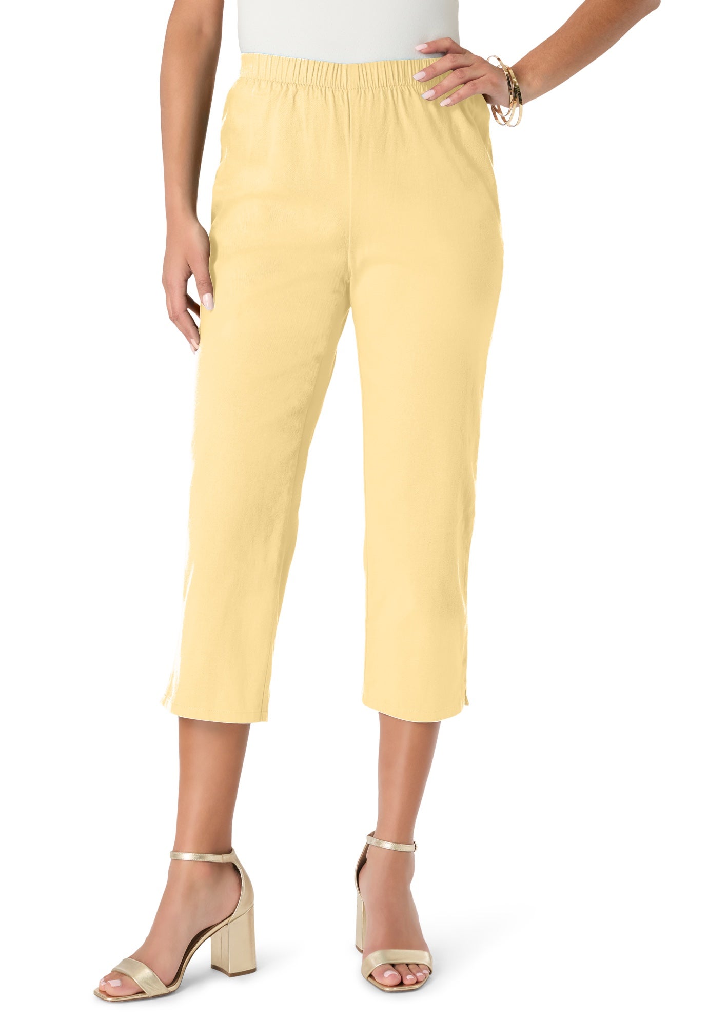 Plus Size Comfort Stretch Capri Jean image number 0