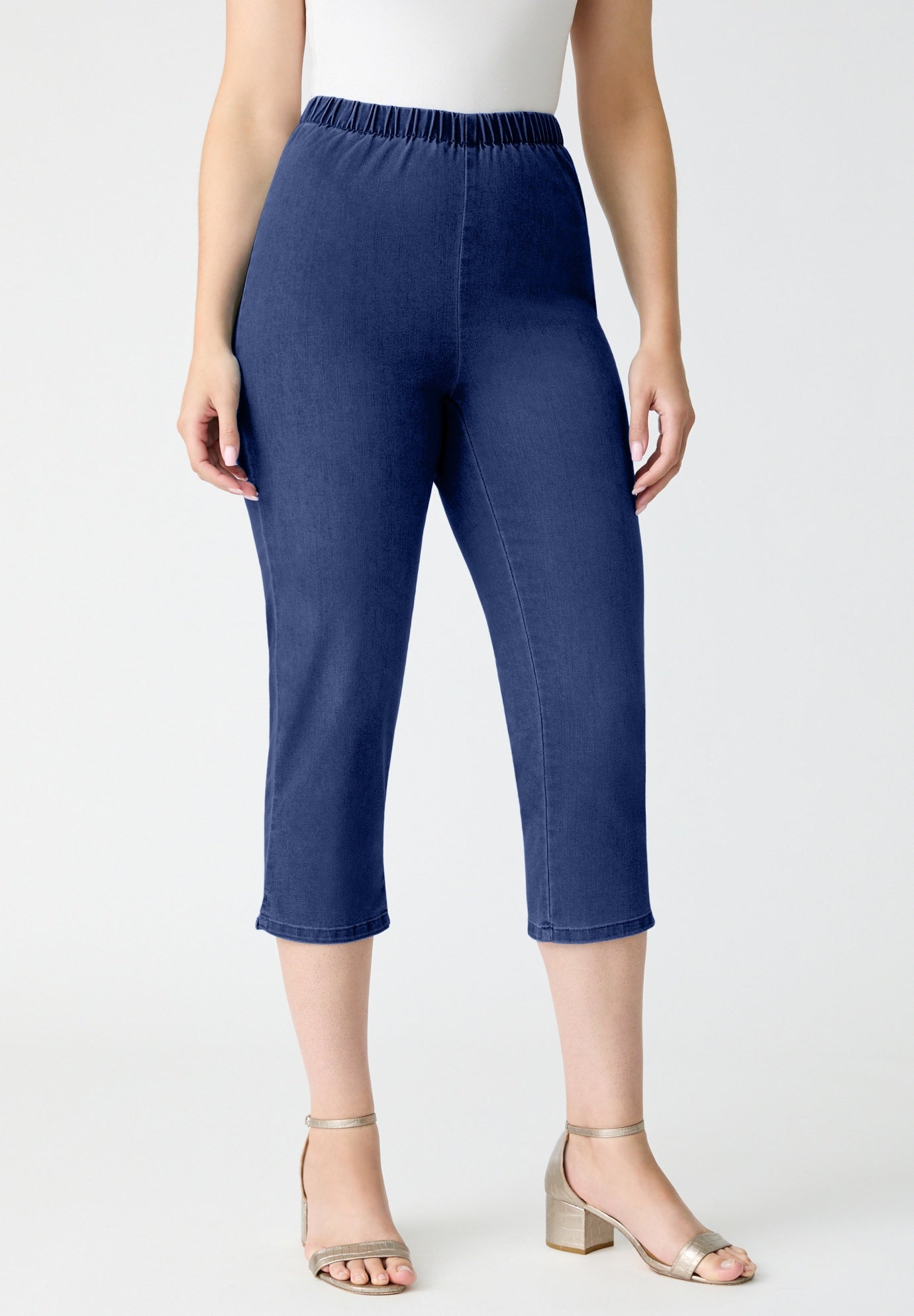 Plus Size Comfort Stretch Capri Jean image number 0