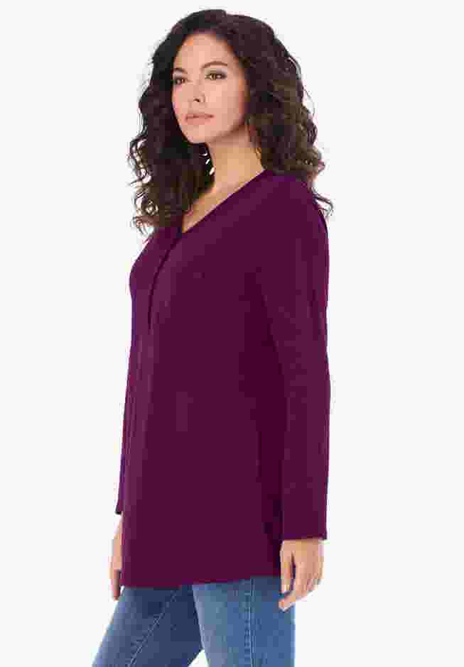 Ultimate Long Sleeve Henley Tee with Sweetheart Neck image number 2