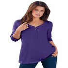 Ultimate Long Sleeve Henley Tee with Sweetheart Neck image number null