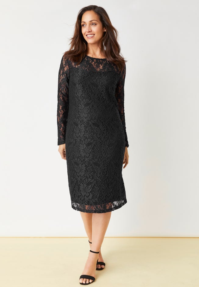 Stretch Lace Shift Dress image number 0