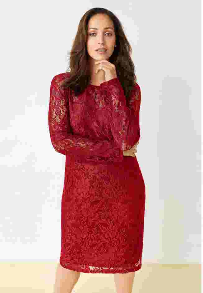 Stretch Lace Shift Dress image number 0