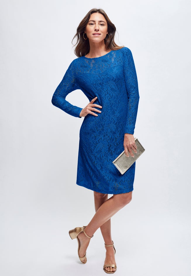 Stretch Lace Shift Dress image number 0