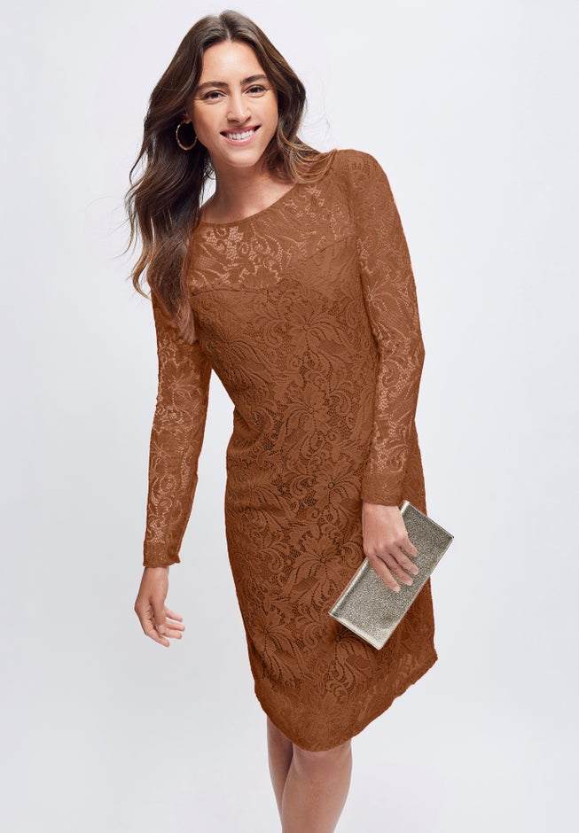 Stretch Lace Shift Dress image number 0