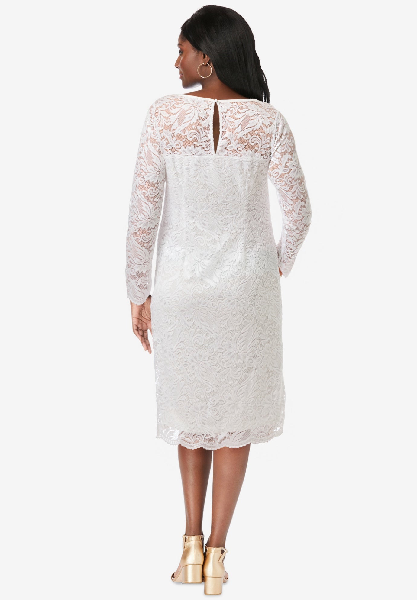 Stretch Lace Shift Dress image number 1
