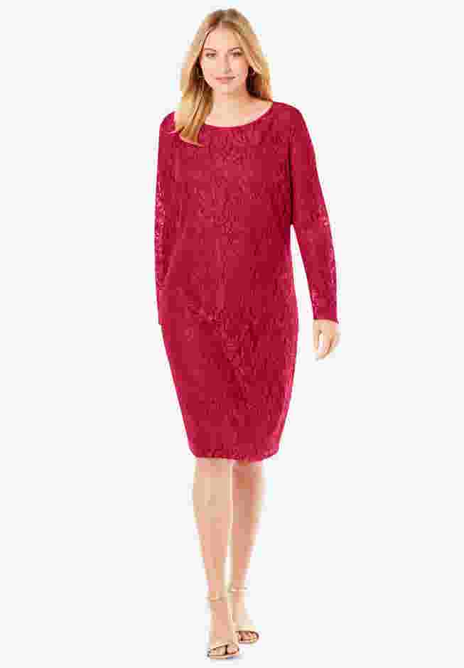 Stretch Lace Shift Dress image number 0