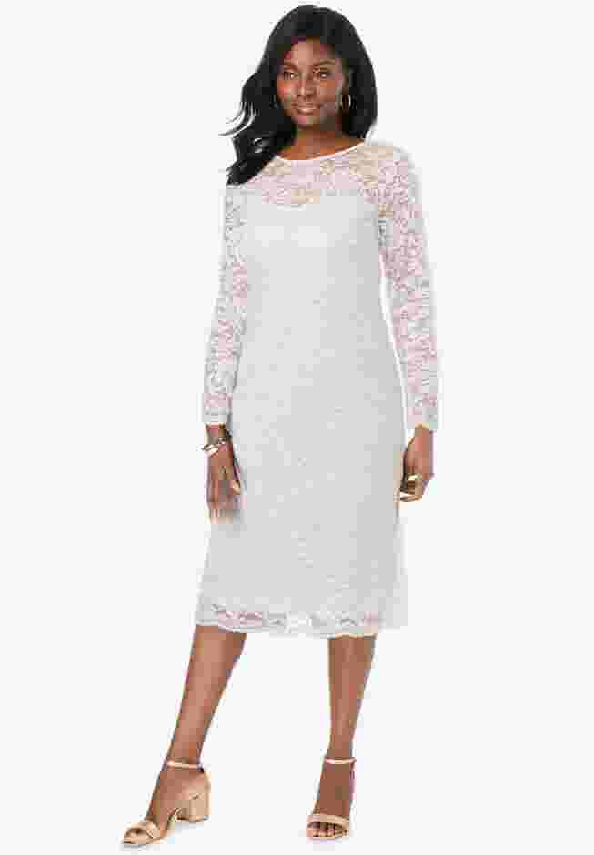 Stretch Lace Shift Dress image number 0