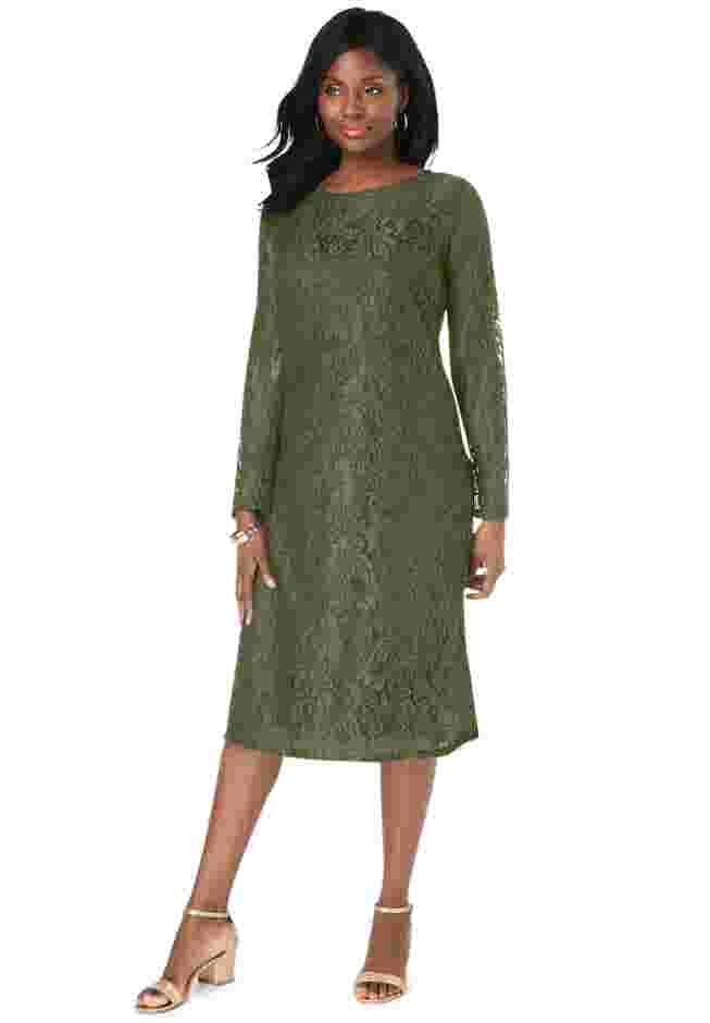 Stretch Lace Shift Dress image number 0