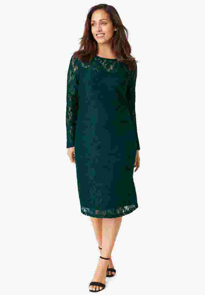 Stretch Lace Shift Dress image number 0