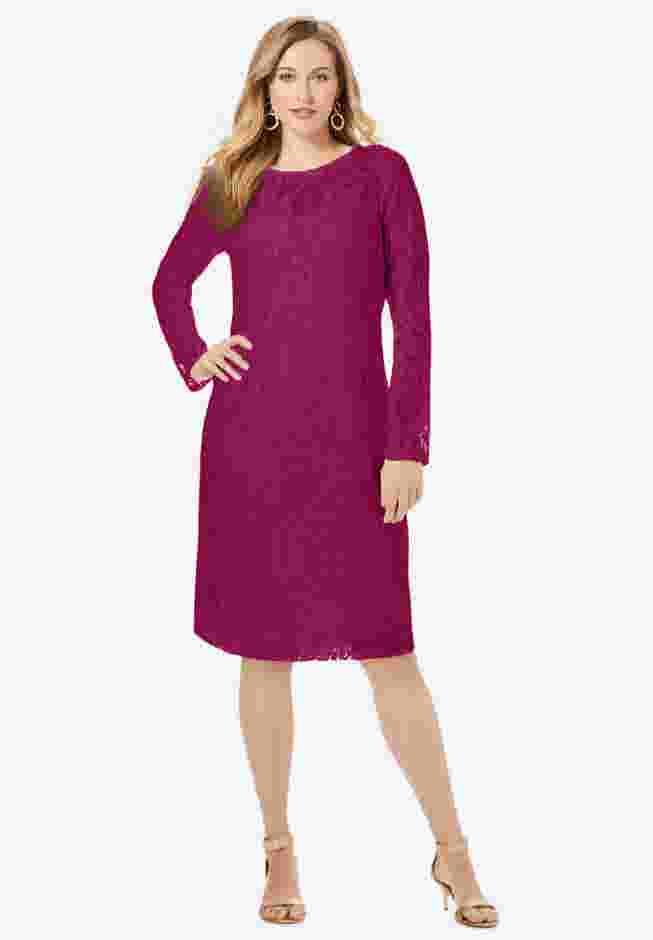 Stretch Lace Shift Dress image number 0