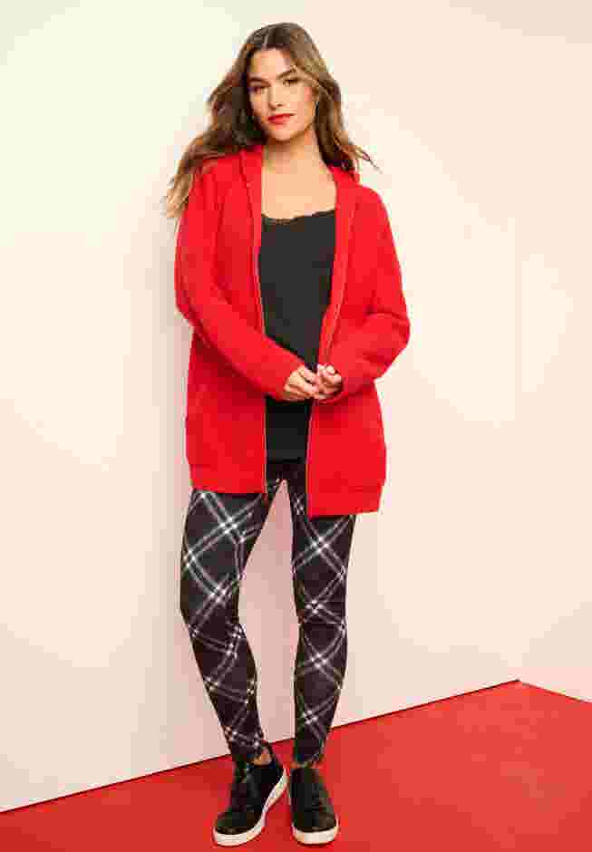 Plus Size Waffle Knit Zip Hoodie image number 4