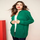 Plus Size Waffle Knit Zip Hoodie image number null
