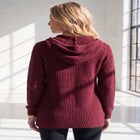 Plus Size Waffle Knit Zip-Front Relaxed Hoodie image number null