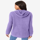 Plus Size Waffle Knit Zip Hoodie image number null