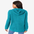 Plus Size Waffle Knit Zip Hoodie image number null