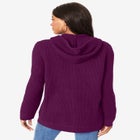Plus Size Waffle Knit Zip-Front Relaxed Hoodie image number null