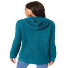 Plus Size Waffle Knit Zip Hoodie image number null
