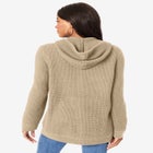 Plus Size Waffle Knit Zip Hoodie image number null