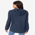 Plus Size Waffle Knit Zip Hoodie image number null