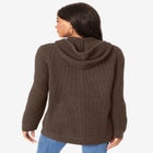 Plus Size Waffle Knit Zip Hoodie image number null