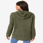 Plus Size Waffle Knit Zip Hoodie image number null