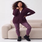 Plus Size Waffle Knit Zip-Front Relaxed Hoodie image number 0