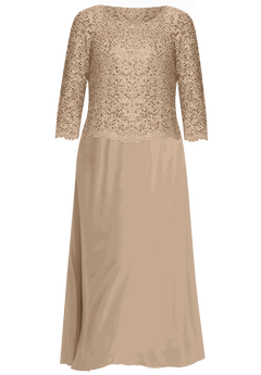 evening dresses made to order GLS Long Formal Pleated Empire Waist Prom Dress - Rose Gold - Sleeveless Illusion V-Neck - Size XS main image 0
