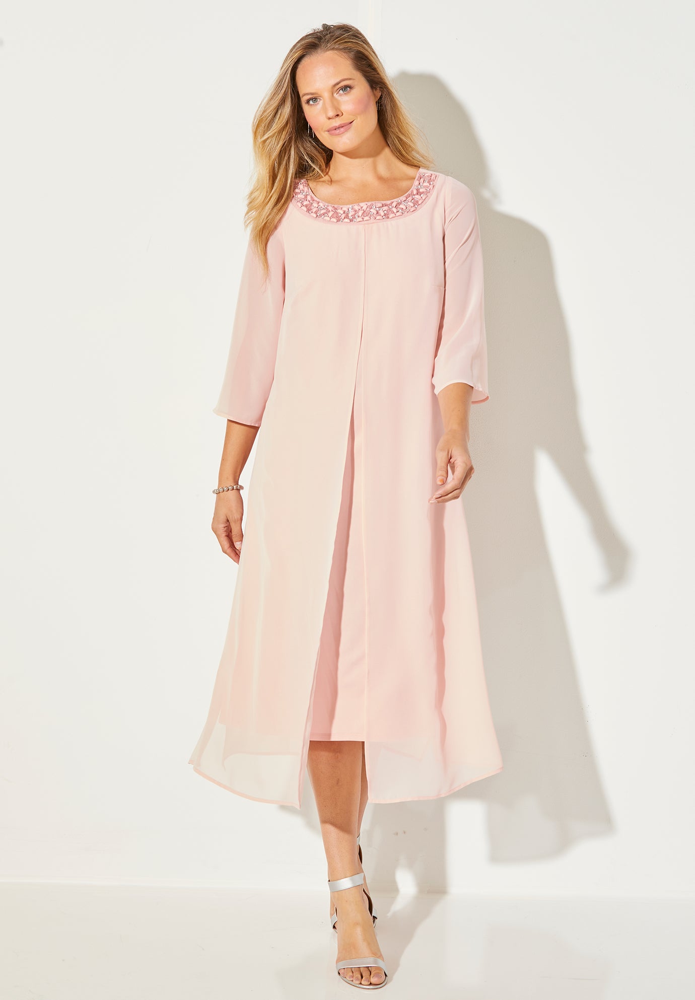 Midnight Dazzle Mesh Flyaway Dress Roaman s