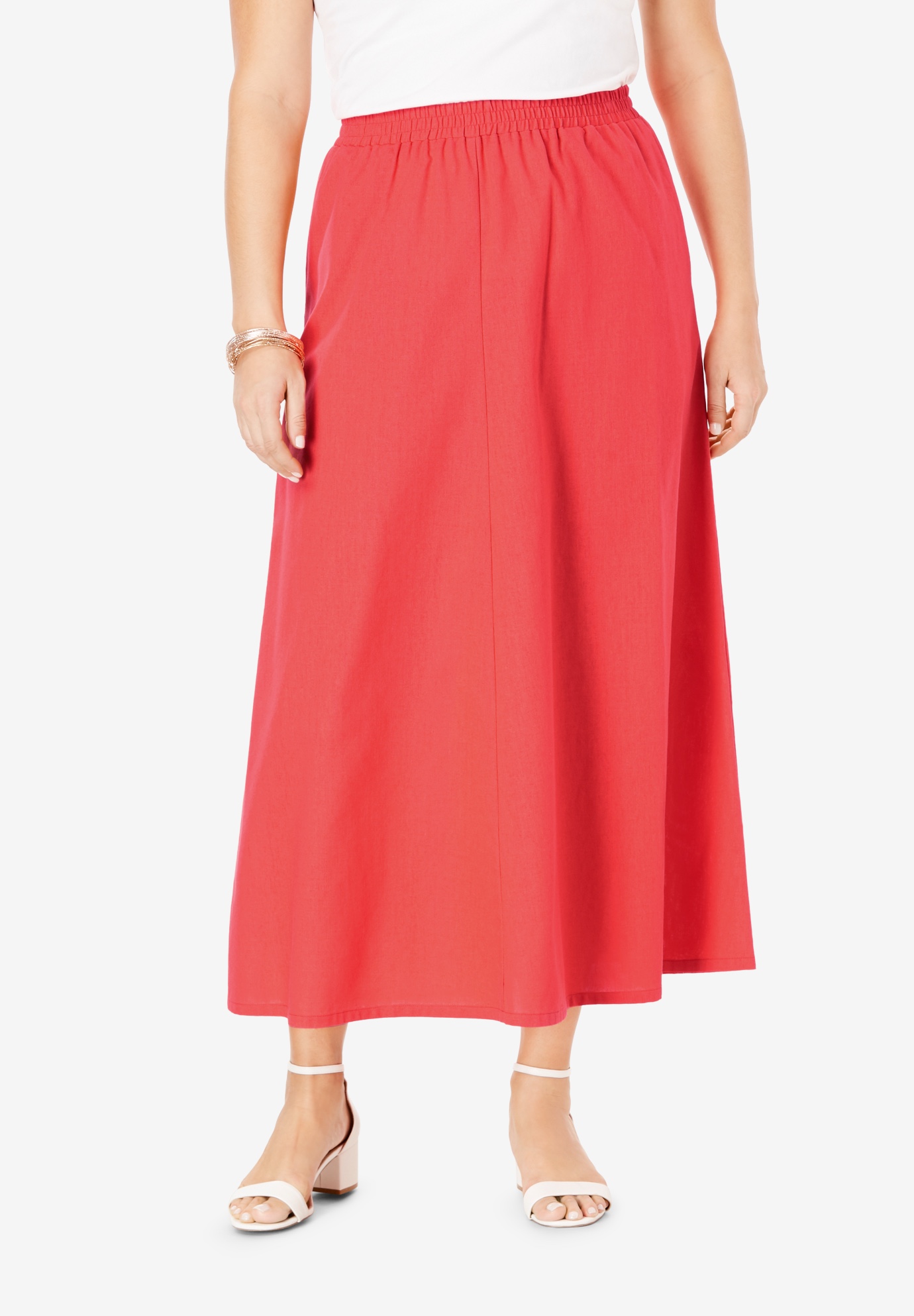 Linen Maxi Skirt| Plus Size Skirts | Roaman's