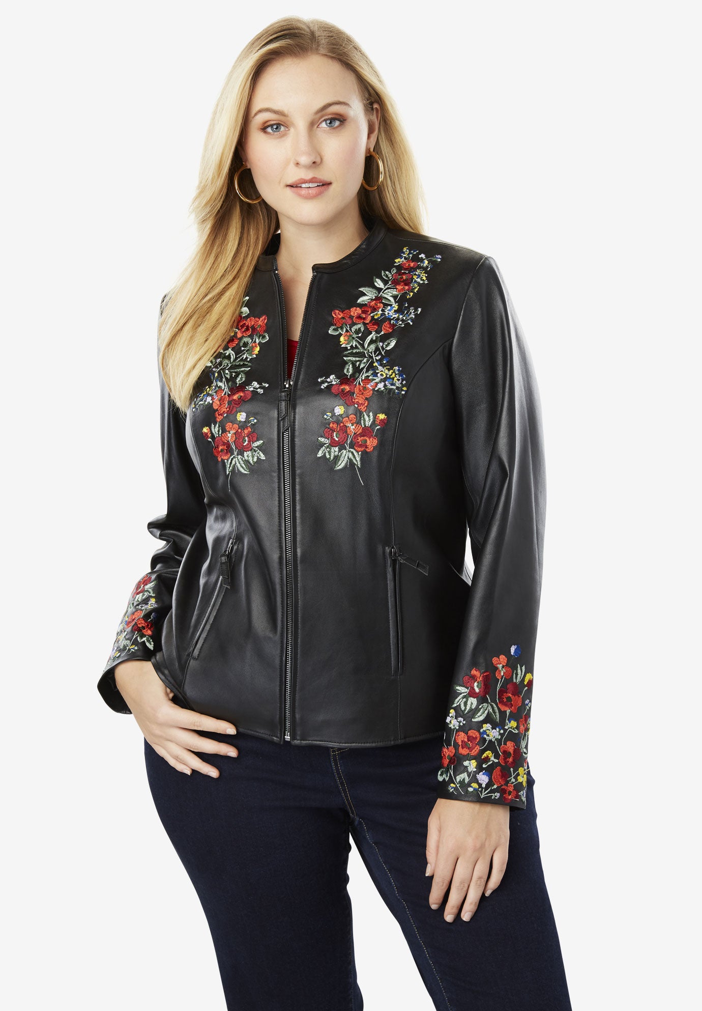Embellished Leather Jacket Roaman's