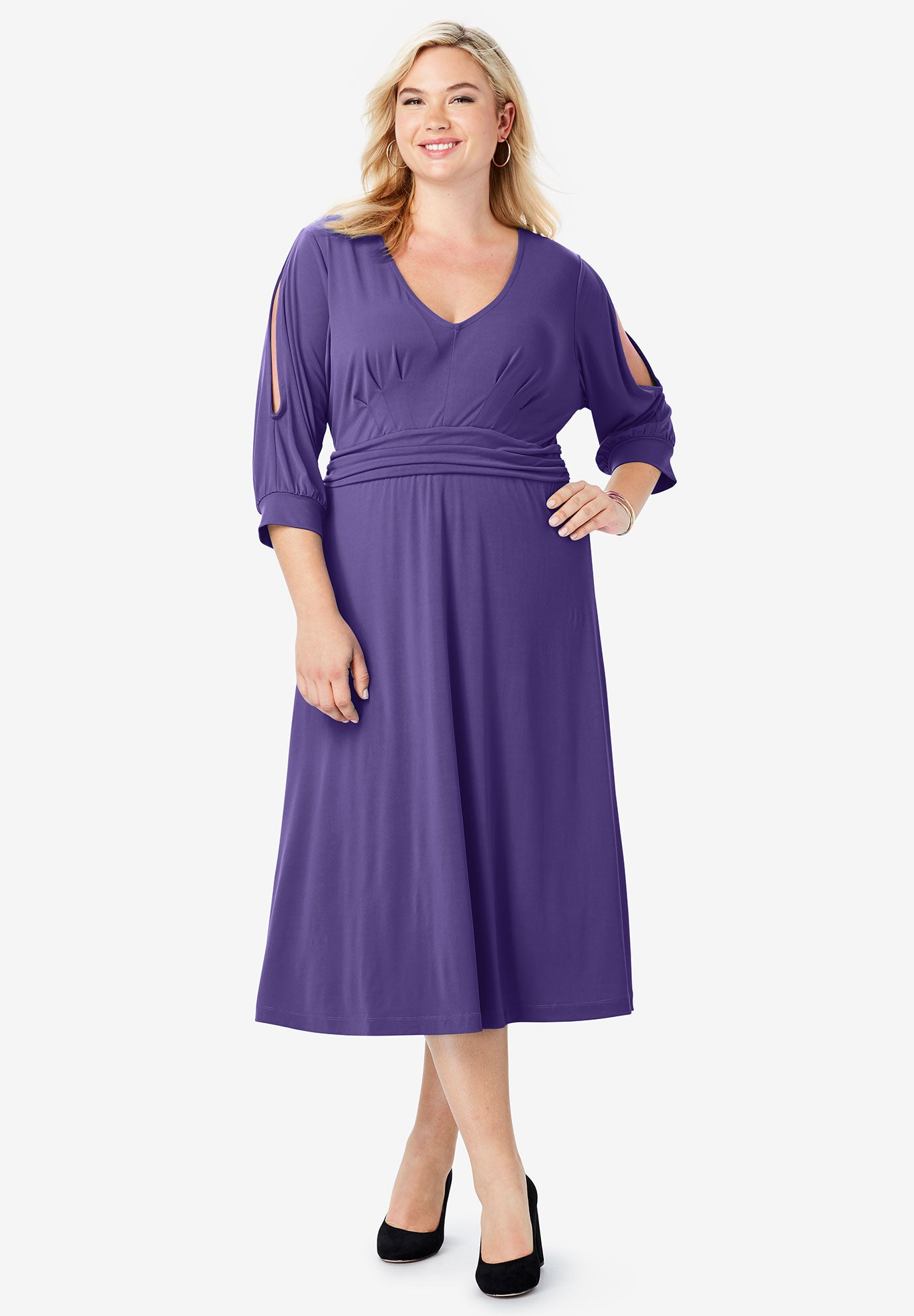 midi dress with slits on both sides