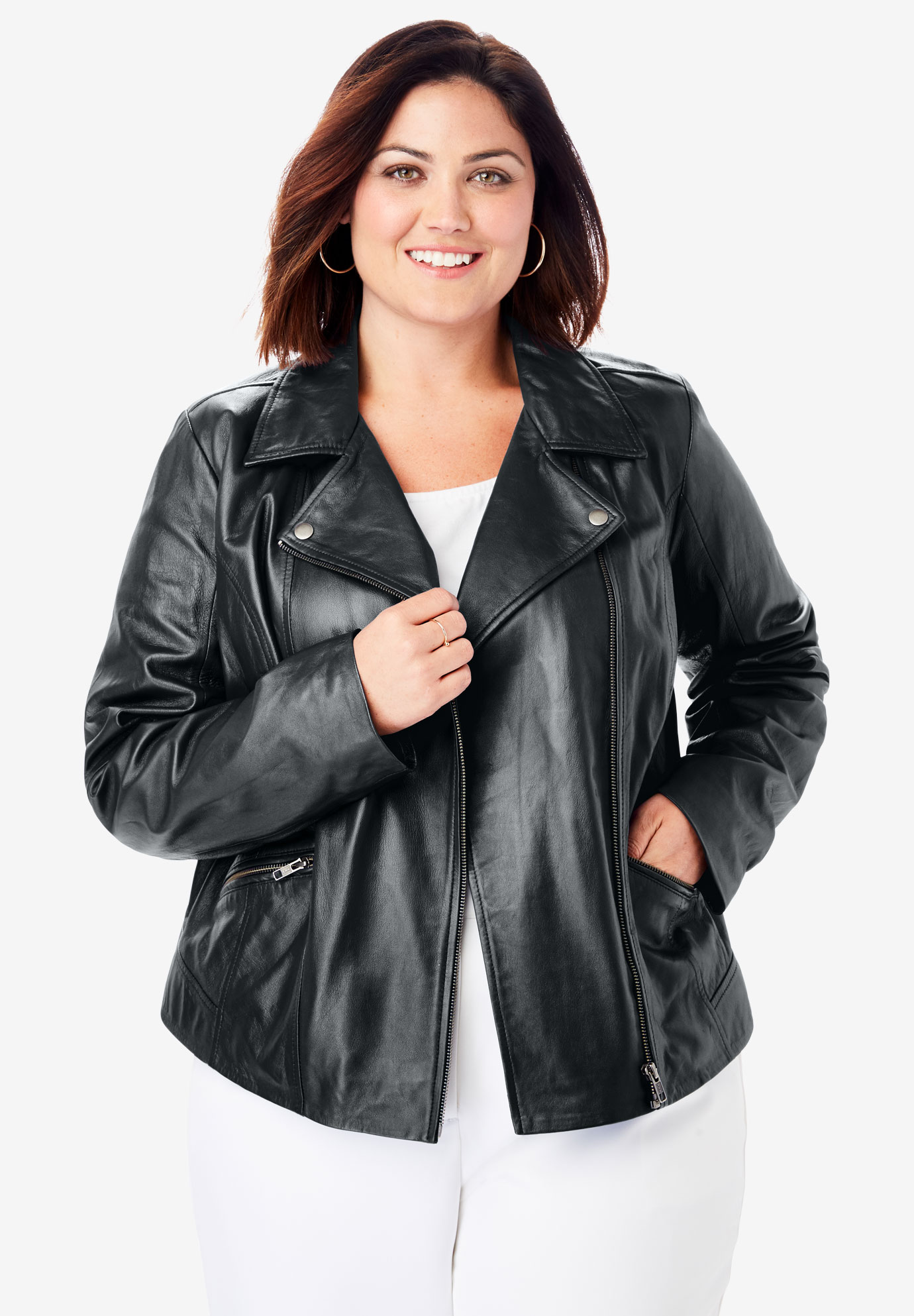 Leather Moto Jacket | Roaman's