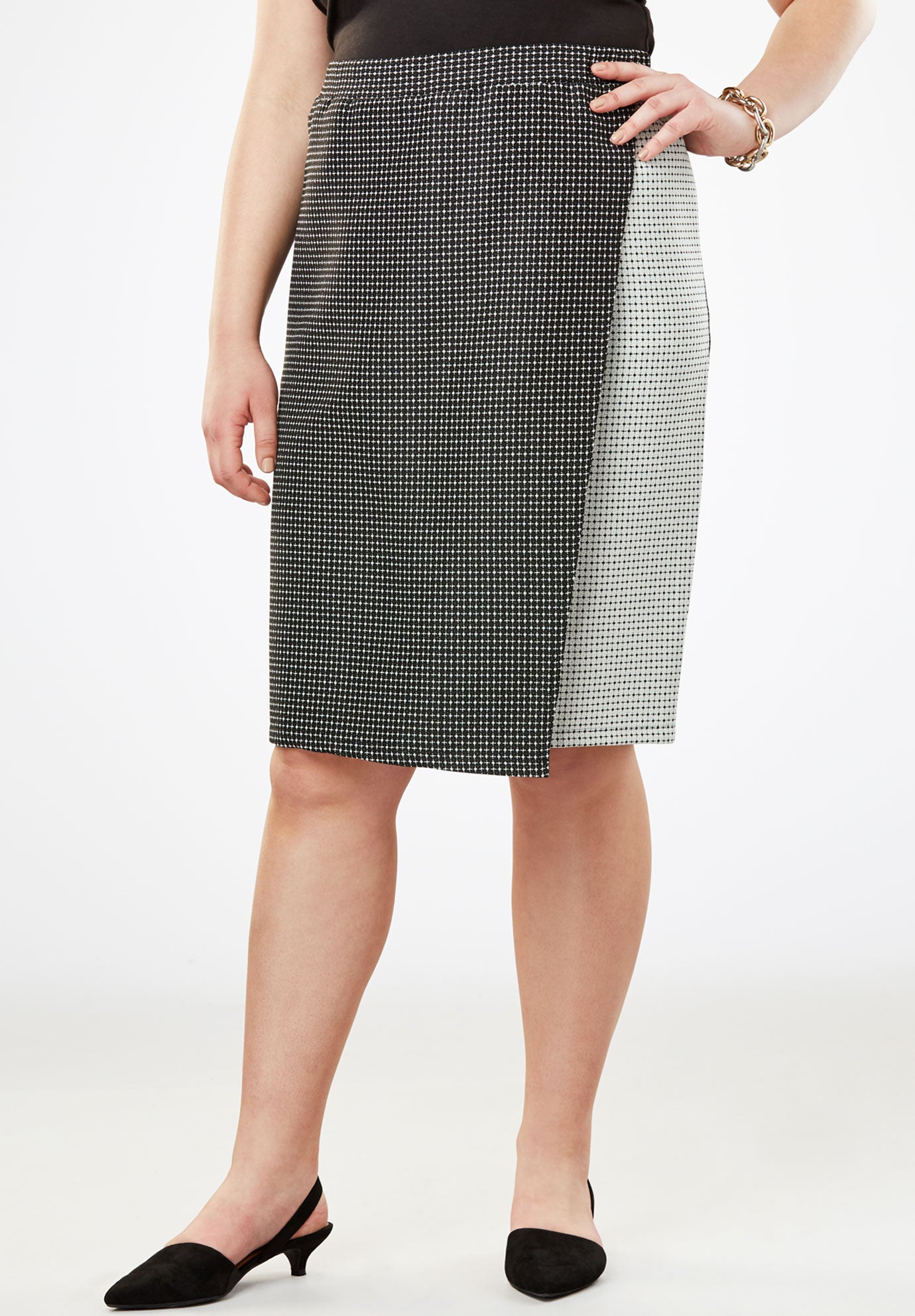 Faux Wrap Skirt Roaman's