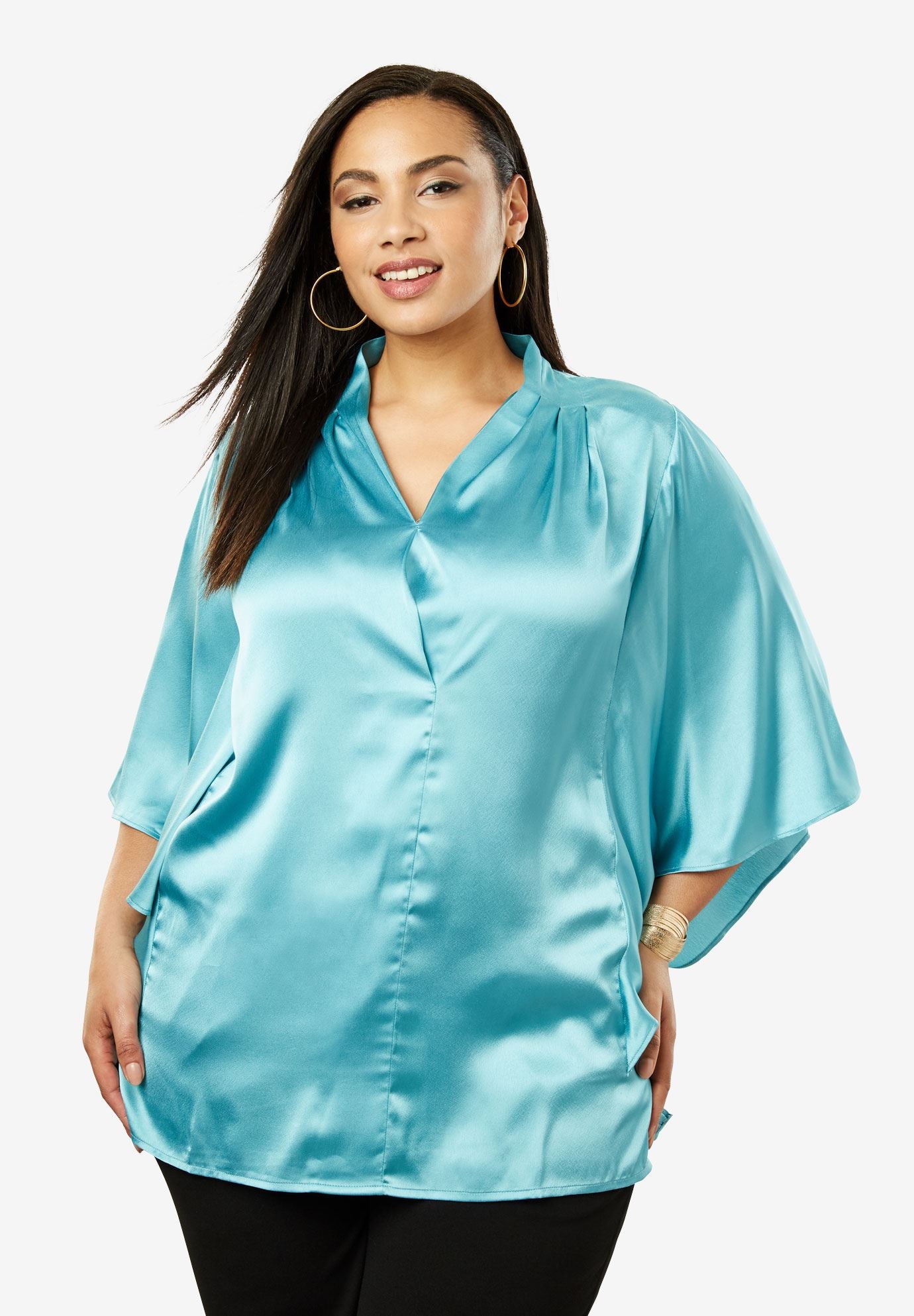 plus size satin shirt